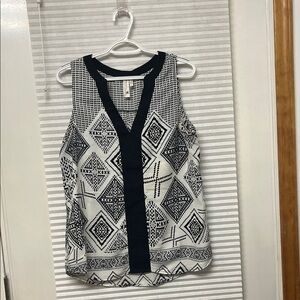 Pink Owl Black and White Geometric Blouse